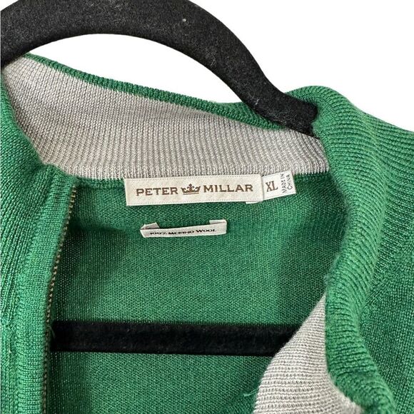 Peter Millar 100% merino wool green sweater size XL - Picture 6 of 6